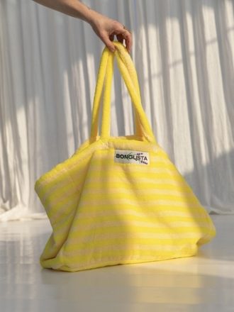 Naram Weekend Bag Pristine & Neon Yellow de Bongusta