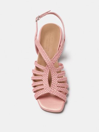 sandalia de piel rosa nacarado de naguisa sus 26